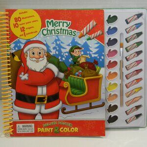 Phidal Merry Christmas Deluxe Poster Paint & Color Kids Santa water colors NEW